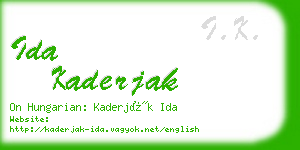 ida kaderjak business card